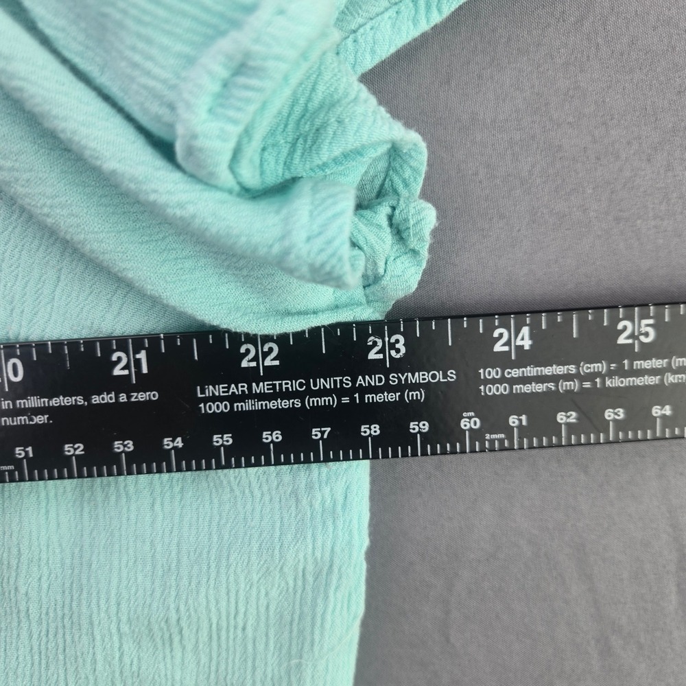 Torrid Blouse Boho Embroidered Tassel 2 Aqua Blue Pink Short Sleeve Plus Size - Picture 5 of 8